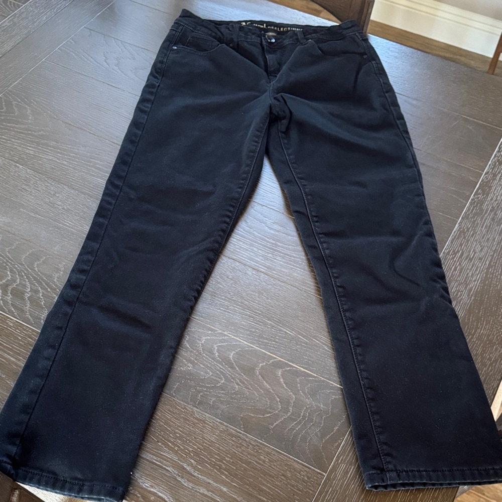 Natural Reflections Black Comfort Stretch Classic Twill Firm Hold Flannel Lined